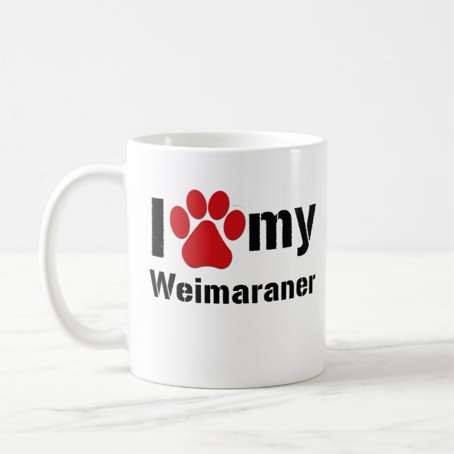 I Love My Weimaraner Coffee Mug (Left)