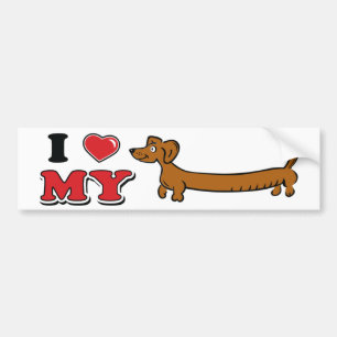 I love my Weiner - Dachshund Bumper Sticker