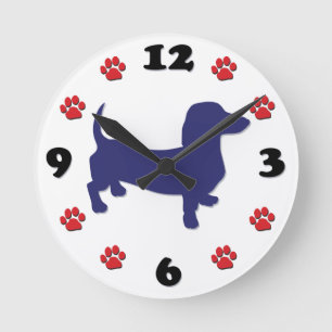 I love my Weiner - Dachshund Round Clock