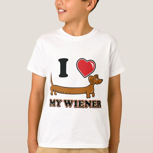 I love My Weiner - Doxie T-Shirt (Front)