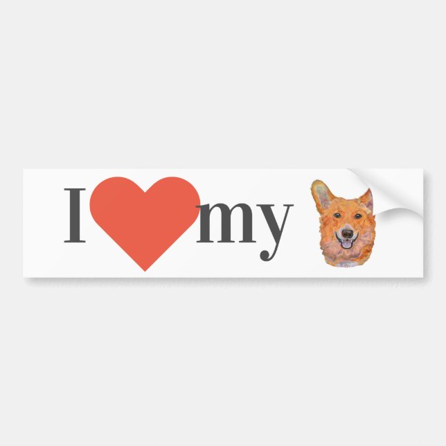 "I love my" welsh corgi Bumper Sticker (Front)