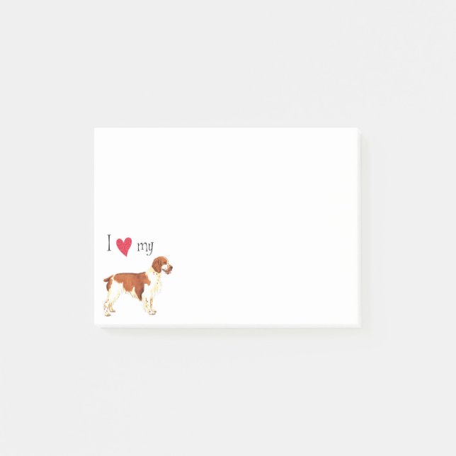 I Love my Welsh Springer Spaniel Post-it Notes (Front)