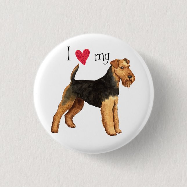 I Love my Welsh Terrier 3 Cm Round Badge (Front)