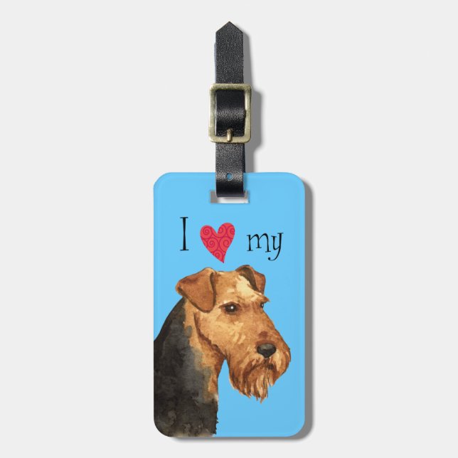 I Love my Welsh Terrier Luggage Tag (Front Vertical)