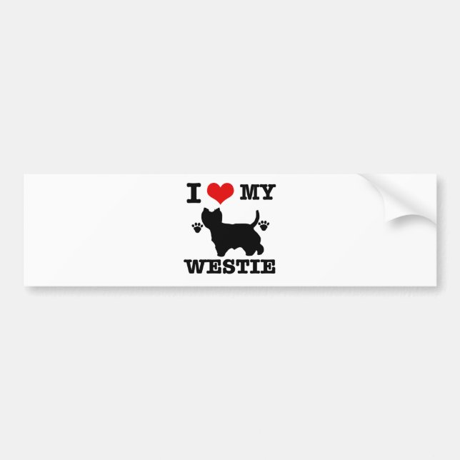 I love my westie bumper sticker (Front)