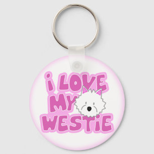I Love My Westie Keychain