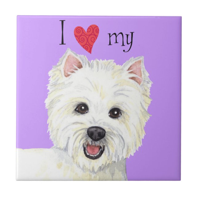 I Love my Westie Tile (Front)