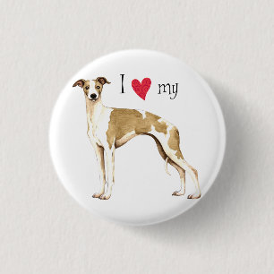 I Love my Whippet 3 Cm Round Badge