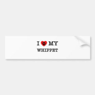 I LOVE MY WHIPPET BUMPER STICKER