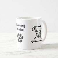 I Love my WHIPPET Dog Name Paw Print