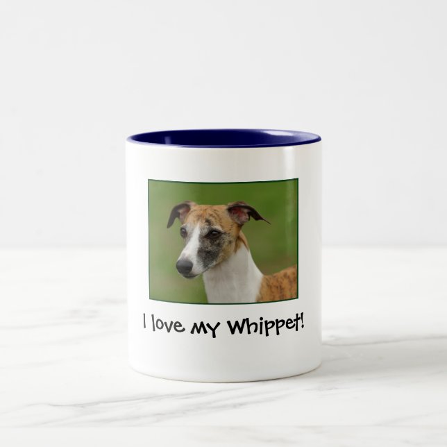 I love my Whippet! Two-Tone Coffee Mug (Center)