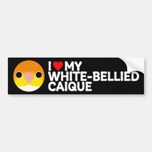 I LOVE MY WHITE-BELLIED CAIQUE BUMPER STICKER