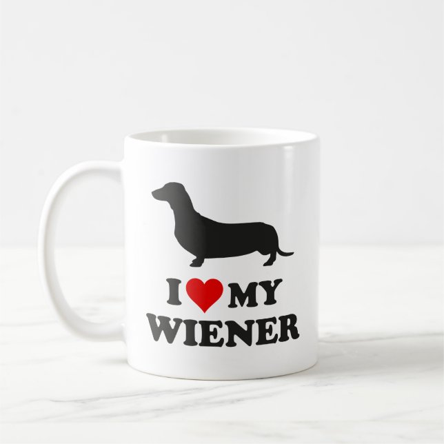 I Love My Wiener Coffee Mug (Left)