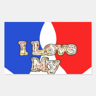 "I Love My Wife" Art Print Rectangular Sticker