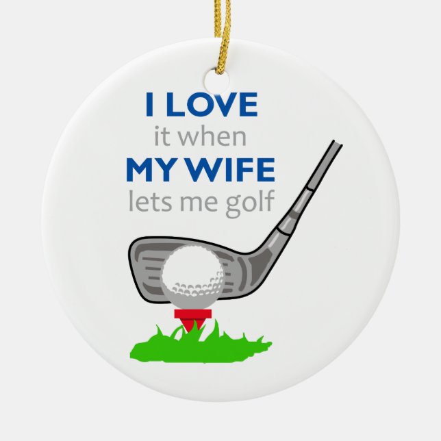 I Love my Wife Ceramic Tree Decoration (Front)