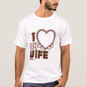 I Love My WIFE Custom T-shirt in Brown