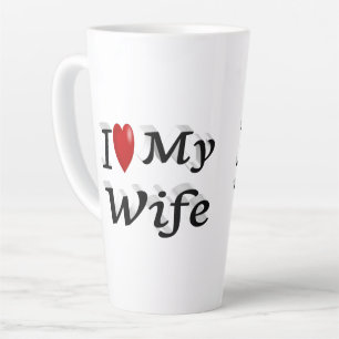 I Love My Wife cute black text Latte Mug