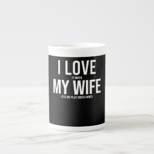 I Love My Wife Funny Art Gift Bone China Mug