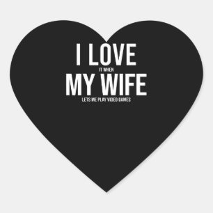 I Love My Wife Funny Art Gift Heart Sticker