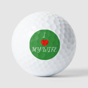 I Love My Wife Golf Balls
