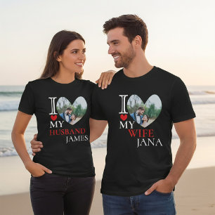 I Love My Wife Heart Custom Personalised Photo T-Shirt