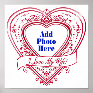 I Love My Wife! - Photo Red Hearts Poster