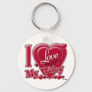 I Love My Wifey red - heart Key Ring