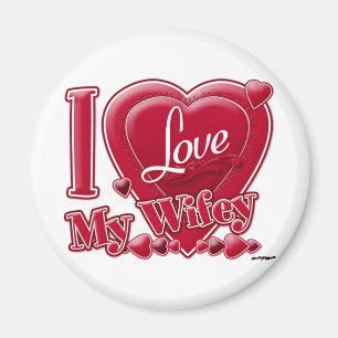 I Love My Wifey red - heart Magnet