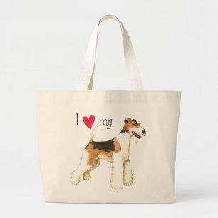 I Love my Wire Fox Terrier Large Tote Bag