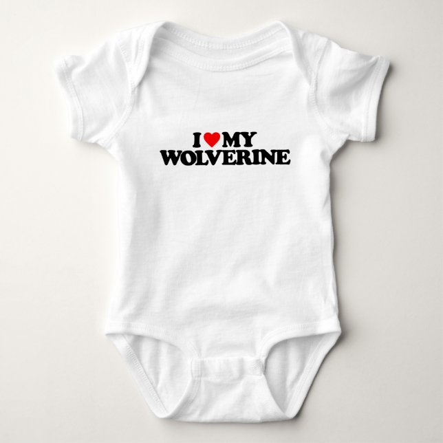 I LOVE MY WOLVERINE BABY BODYSUIT (Front)