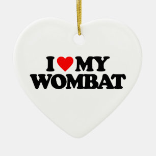 I LOVE MY WOMBAT CERAMIC TREE DECORATION