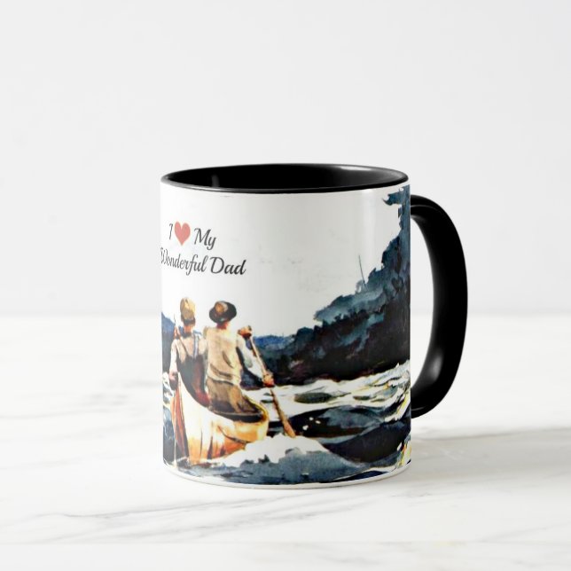 I Love My Wonderful Dad, Canoe in the Rapids Mug (Front Right)