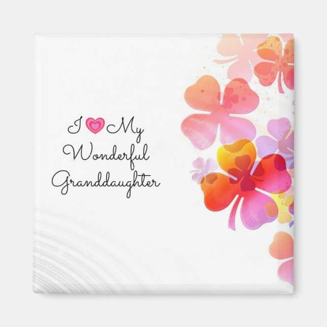 I Love My Wonderful Granddaughter, pastel design Magnet (Front)