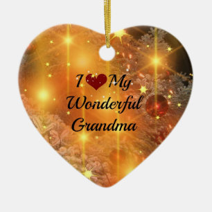 I Love My Wonderful Grandma, Ceramic Tree Decoration