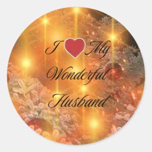 I Love my Wonderful Husband Classic Round Sticker