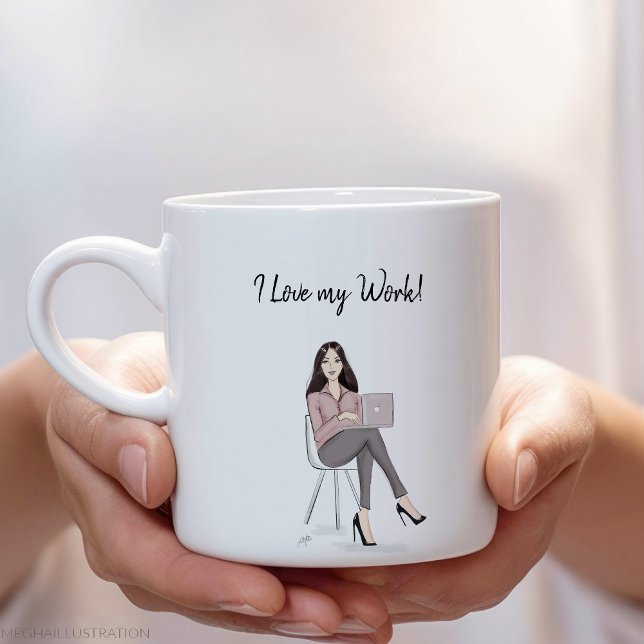 i love my work, bossy women, large coffee mug (Creator Uploaded)