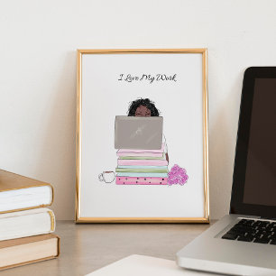 i love my work, illustration, poster
