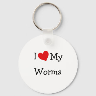 I Love My Worms Key Ring