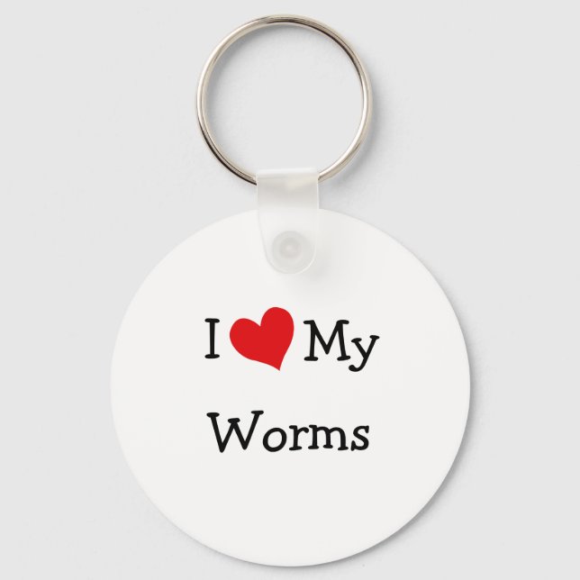 I Love My Worms Key Ring (Front)