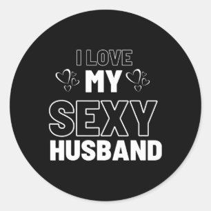 I Love My Y Husbynd Groovy Family Valentines Day H Classic Round Sticker