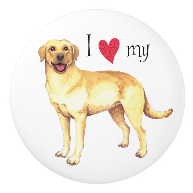 I Love my Yellow Lab Ceramic Knob (Front)