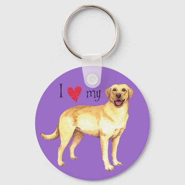 I Love my Yellow Lab Key Ring (Front)