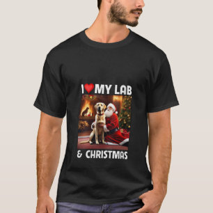 I Love My Yellow Lab Retriever and Christmas Santa T-Shirt