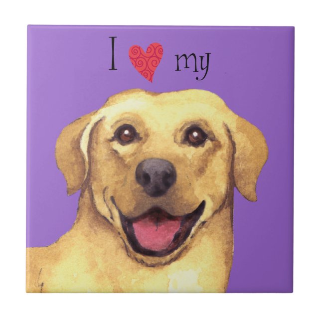 I Love my Yellow Lab Tile (Front)