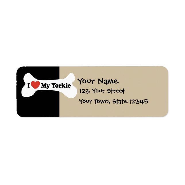 I Love My Yorkie - Dog Bone (Front)