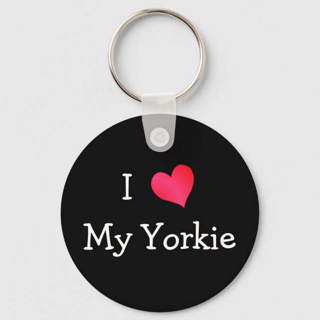 I Love My Yorkie Key Ring (Front)