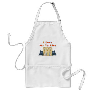 I LOVE MY YORKIES THREE YORKSHIRE TERRIERS STANDARD APRON
