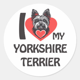 I Love My Yorkshire Terrier – Cute Yorkie Dog Classic Round Sticker