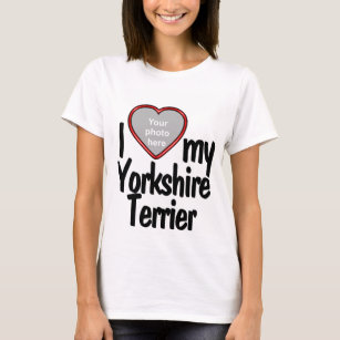 I Love My Yorkshire Terrier Heart Shaped Dog Photo T-Shirt