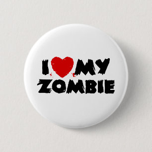 I Love My Zombie 6 Cm Round Badge